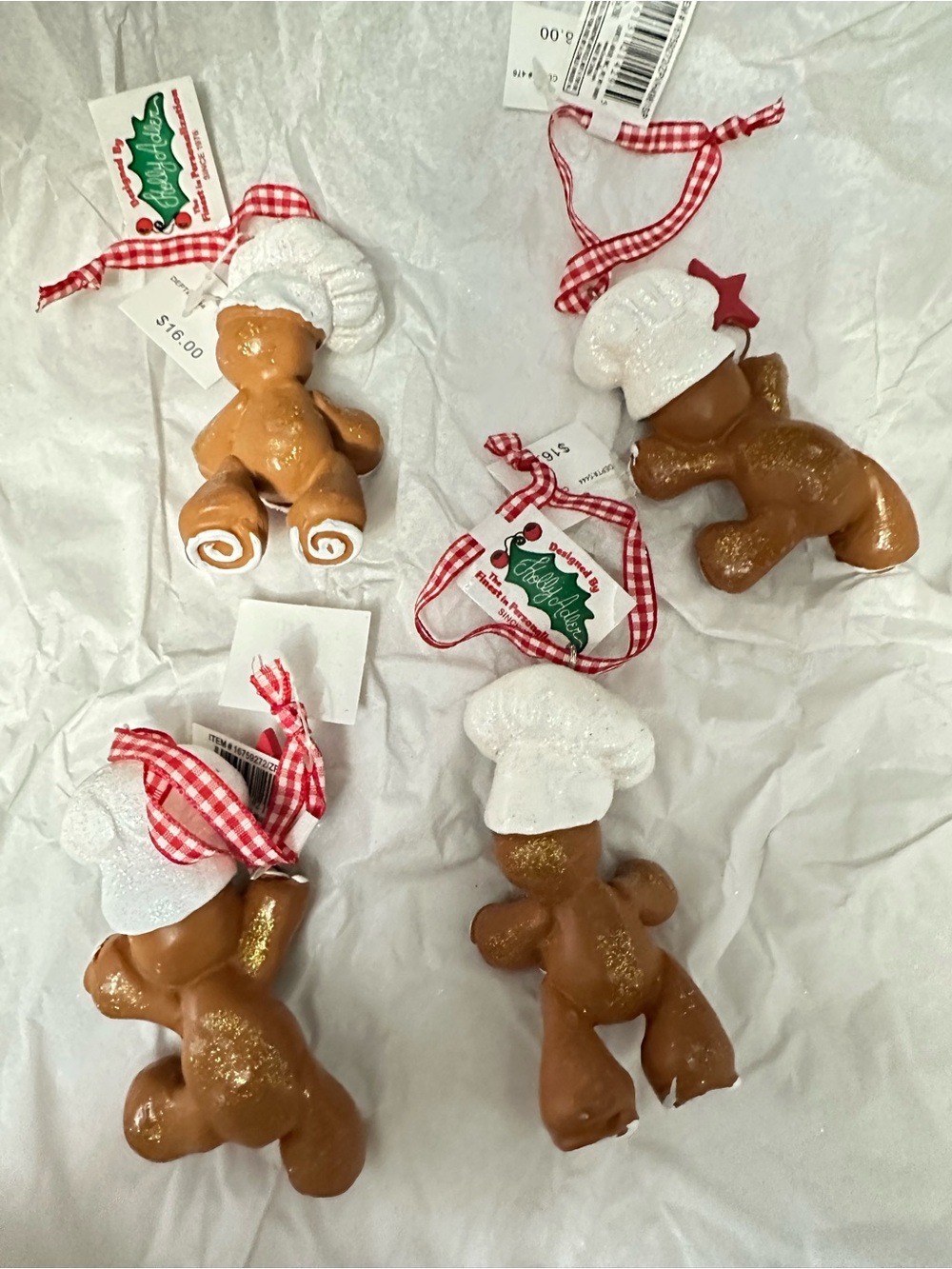 Gingerbread Chef Ornaments, Snowman Noel, Gingerbread Trains w/Santa or Snowman